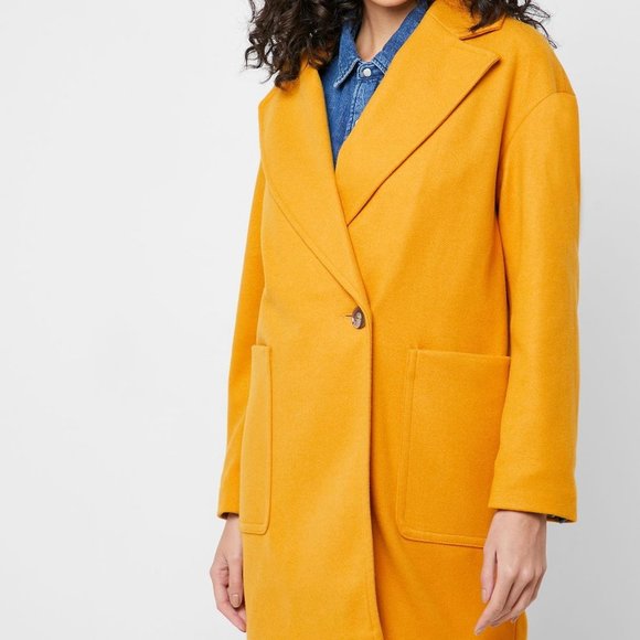 Topshop Jackets & Blazers - TOPSHOP Carly Slouch Coat Mustard Yellow NEW Sz 10